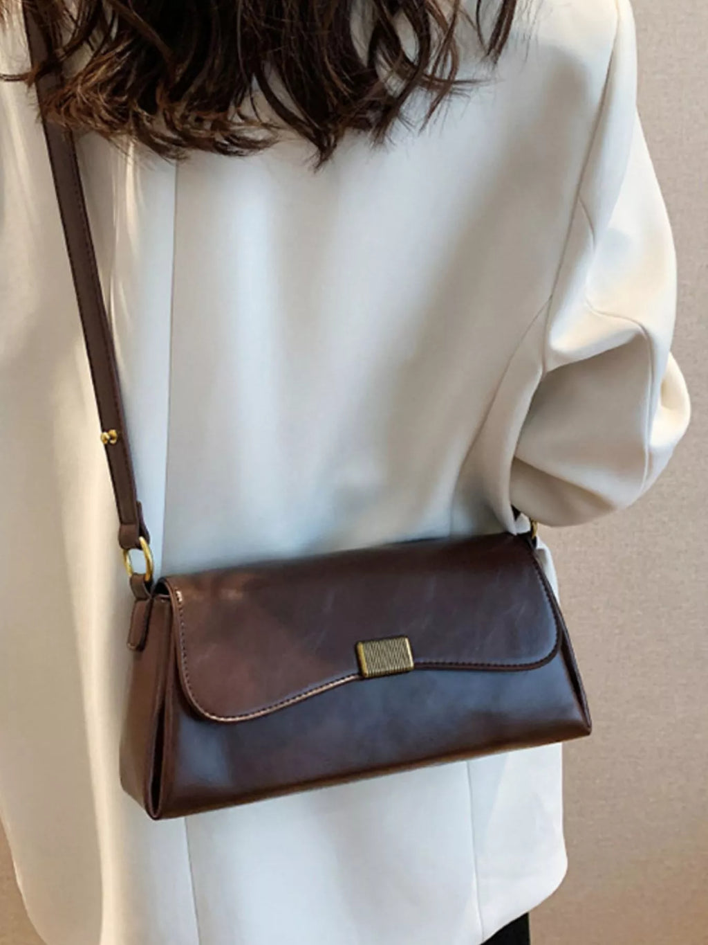 Leather Flap Shoulder Bag