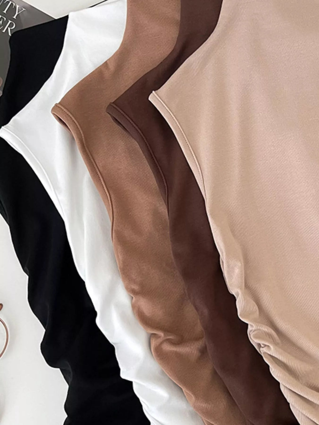 Ruched Mock Neck Tank