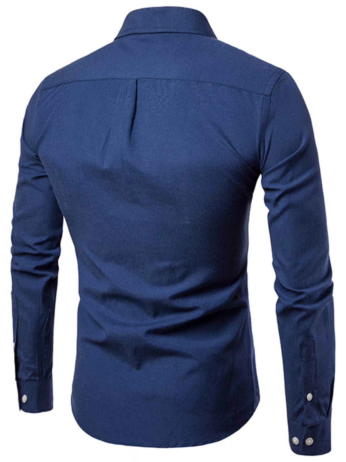 Men's Plus Size Slim Fit Long Sleeve Button-Down Shirt