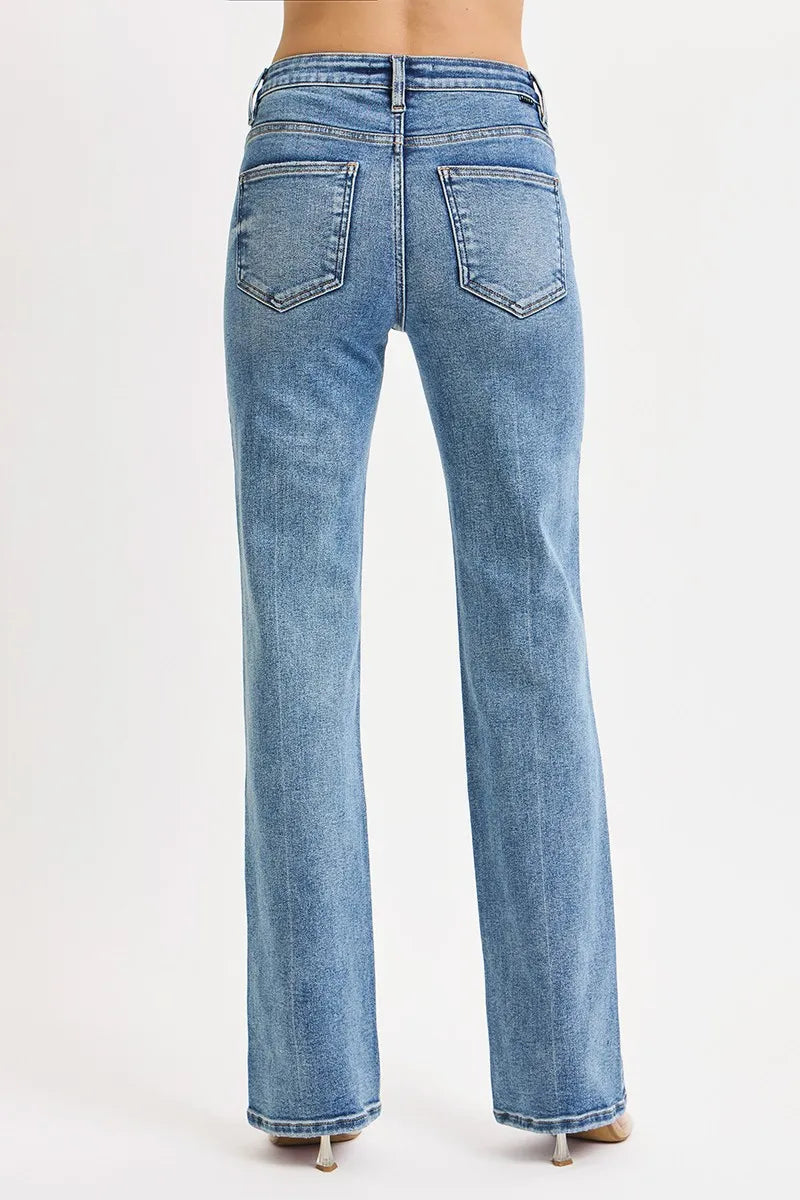 RISEN Full Size Tummy Control High Rise Straight Jeans Plus Size