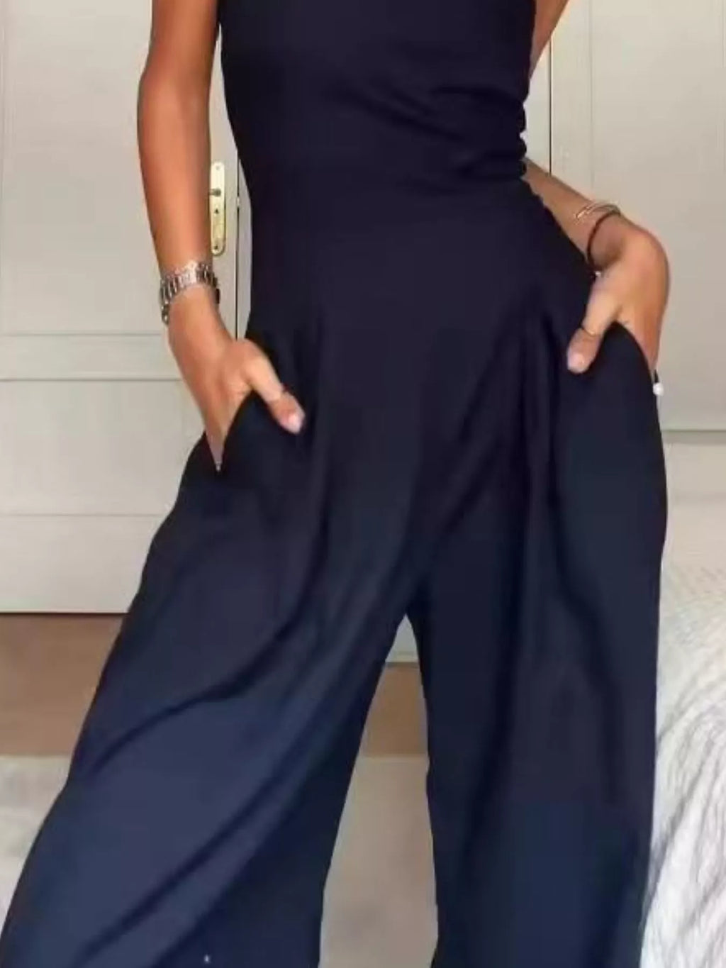 Strapless Wide Leg Jumpsuit