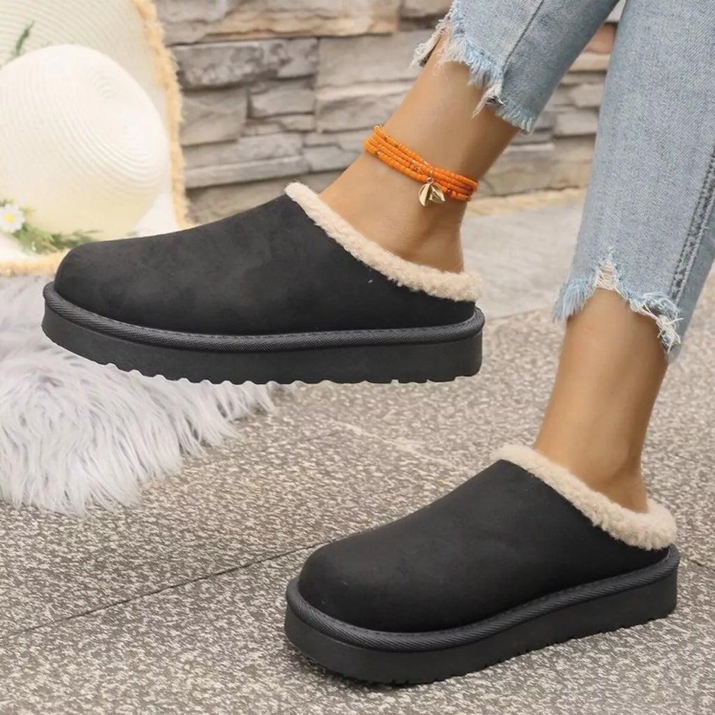Cozy Plush Lined Platform Slippers