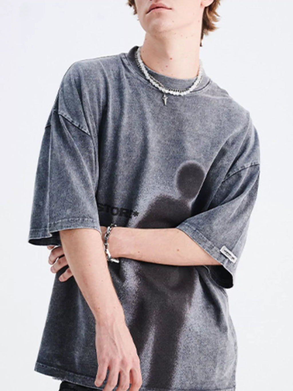 Men's Vintage Washed Graphic Round Neck T-Shirt