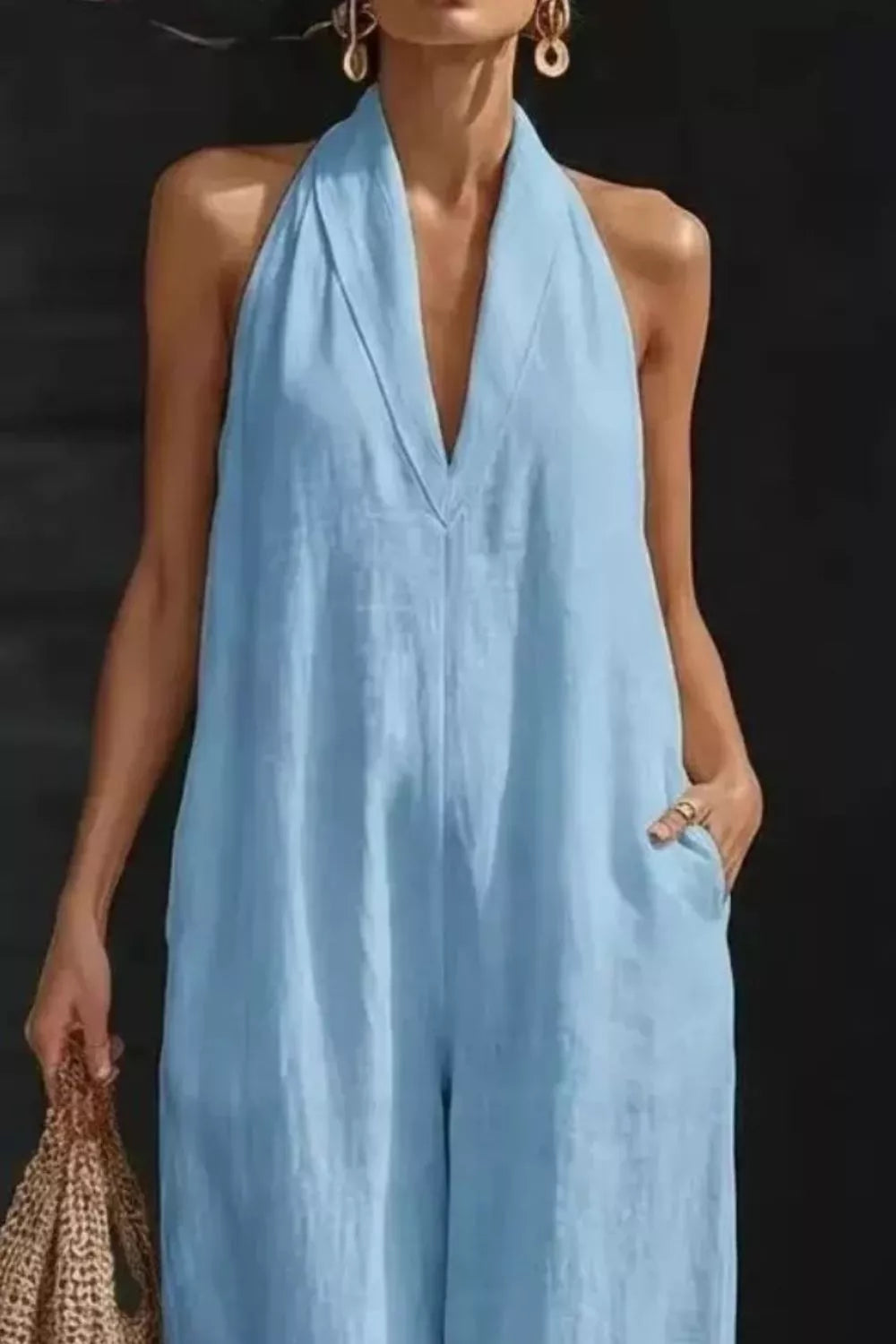 Sleeveless Wide Leg Jumpsuit