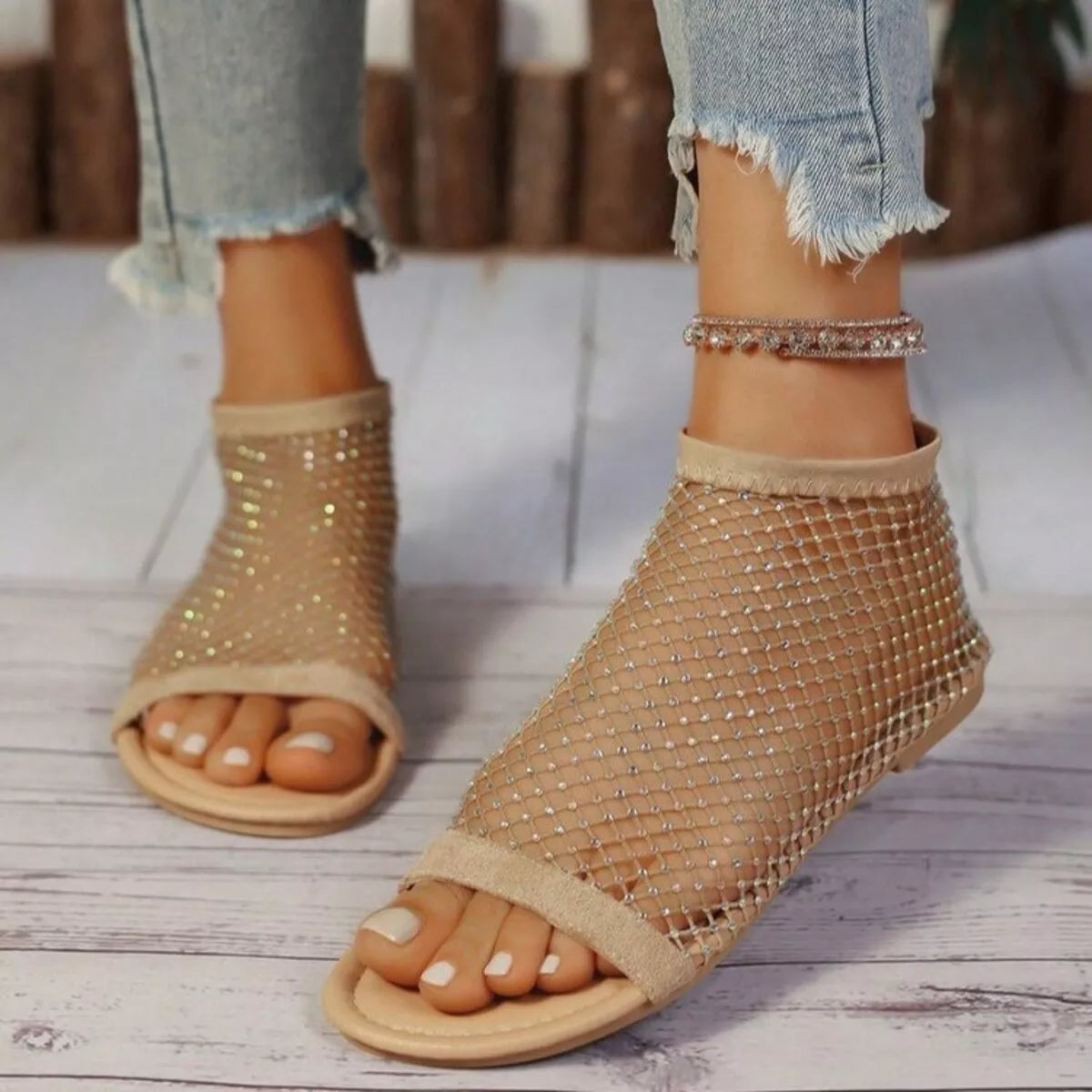 Open Toe Flats Sandals