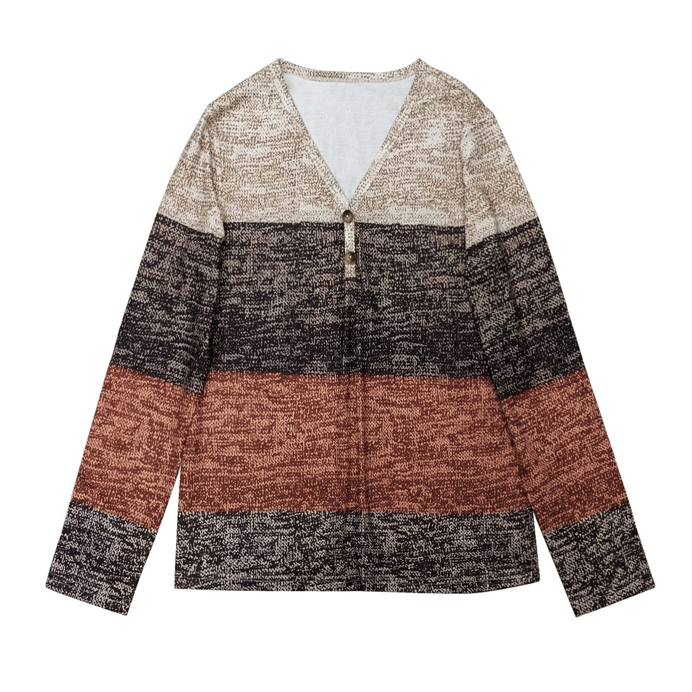 Women's Pullover Color Block Casual Long Sleeved T-shirt