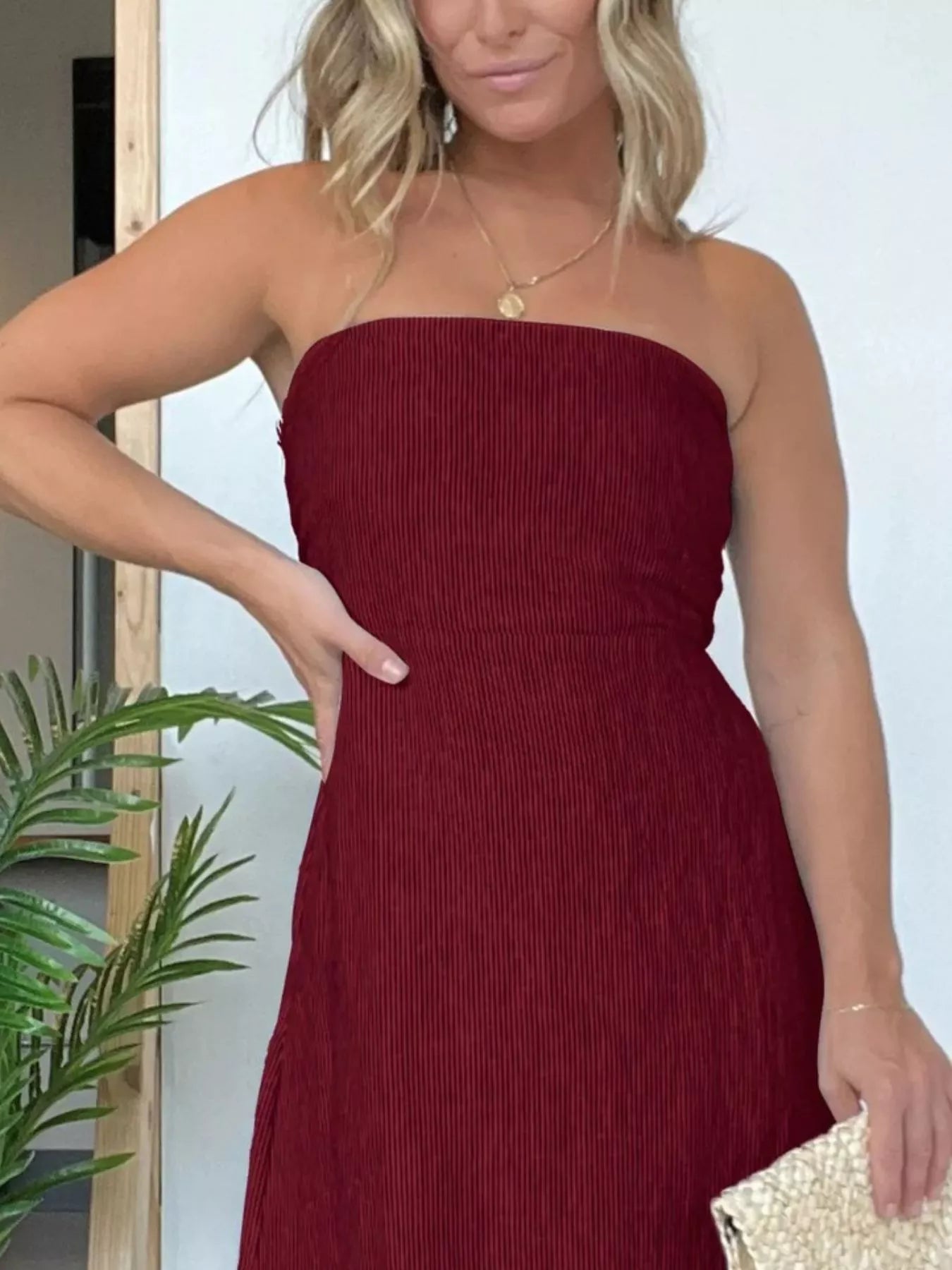 Full Size Strapless Casual Maxi Dress Plus Size