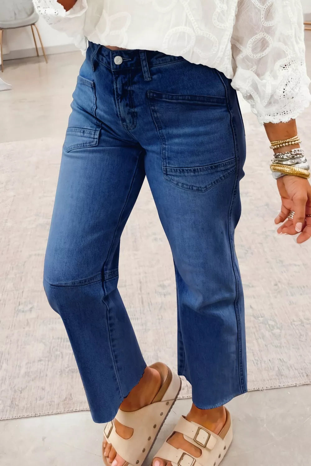 High Waist Straight Leg Jeans