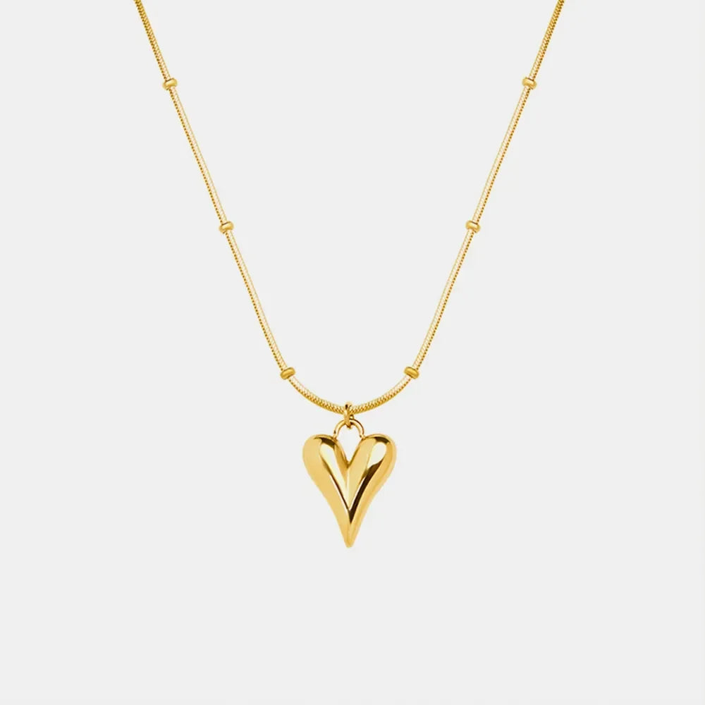 Titanium Steel Heart Pendant Necklace