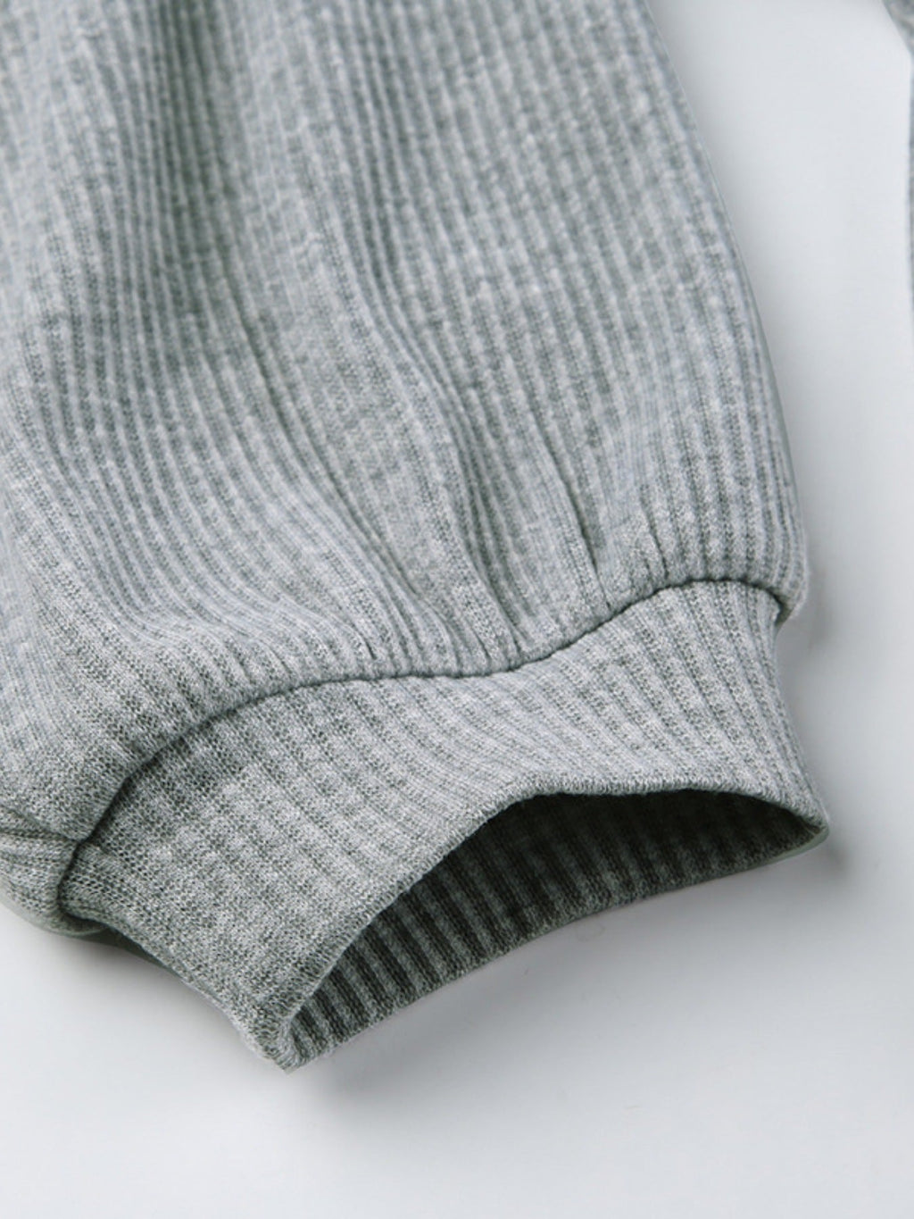 Ribbed Knit Top and Shots Set with Hoodie