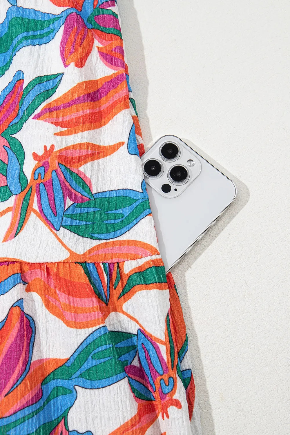 Floral Ruffled Strap V Neck Maxi Dress