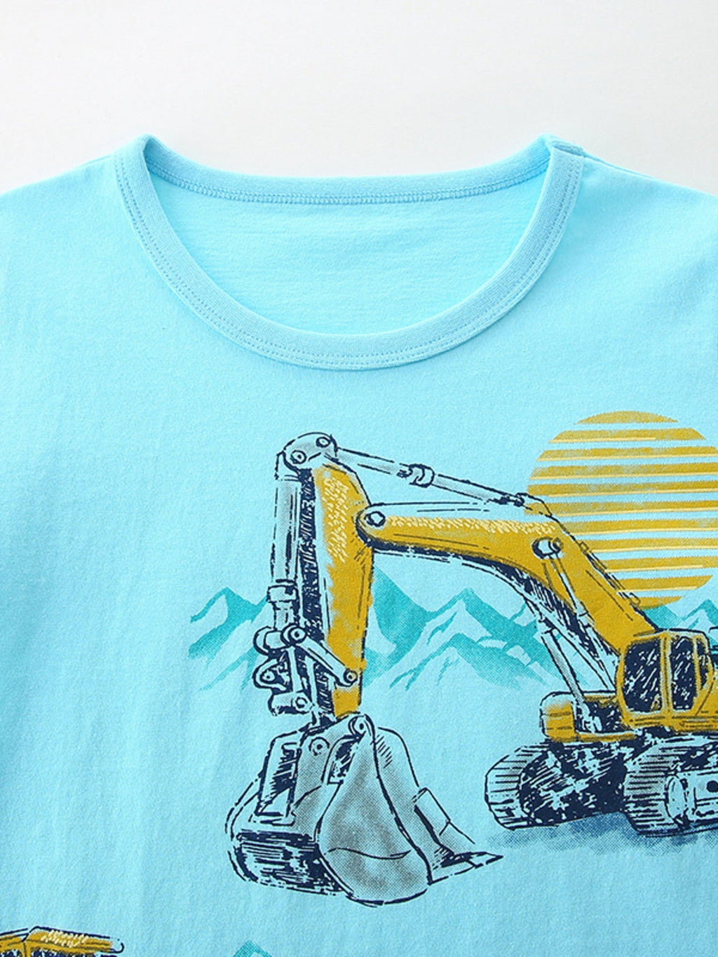 Children‘s Excavator Print Short Sleeve T-Shirt