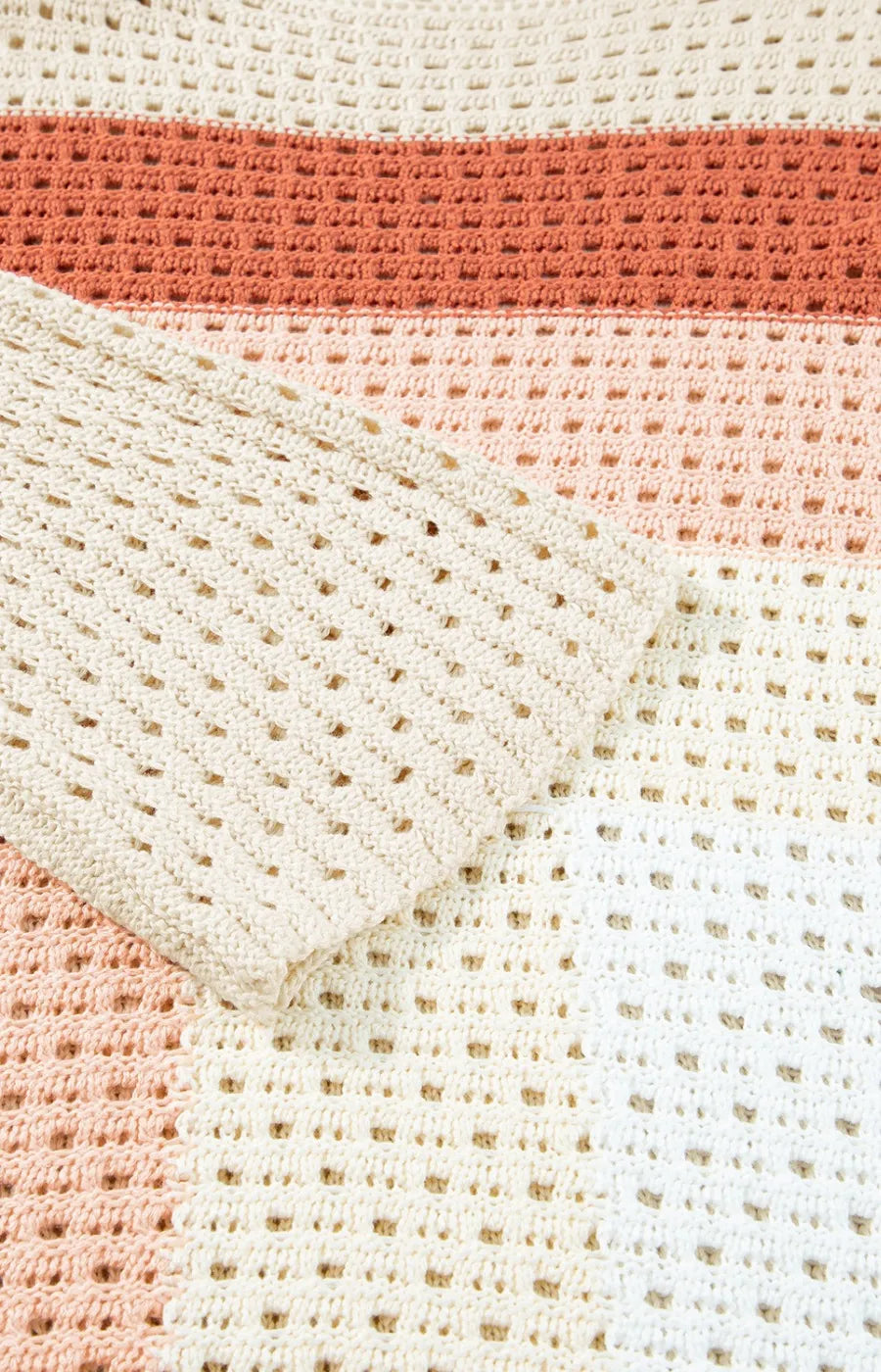 Openwork Color Block Long Sleeve Sweater