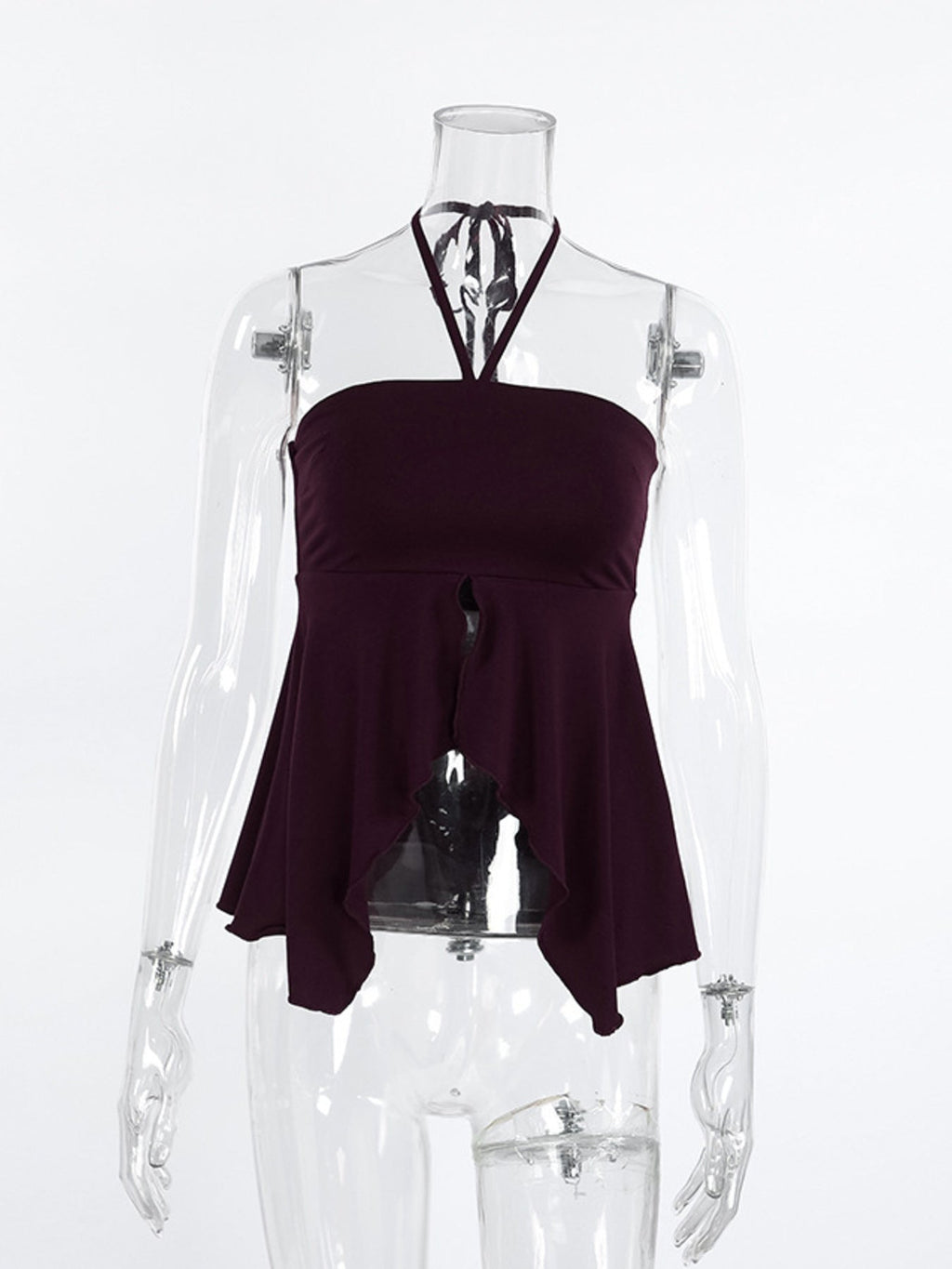 Halter Neck Asymmetrical Hem Cami