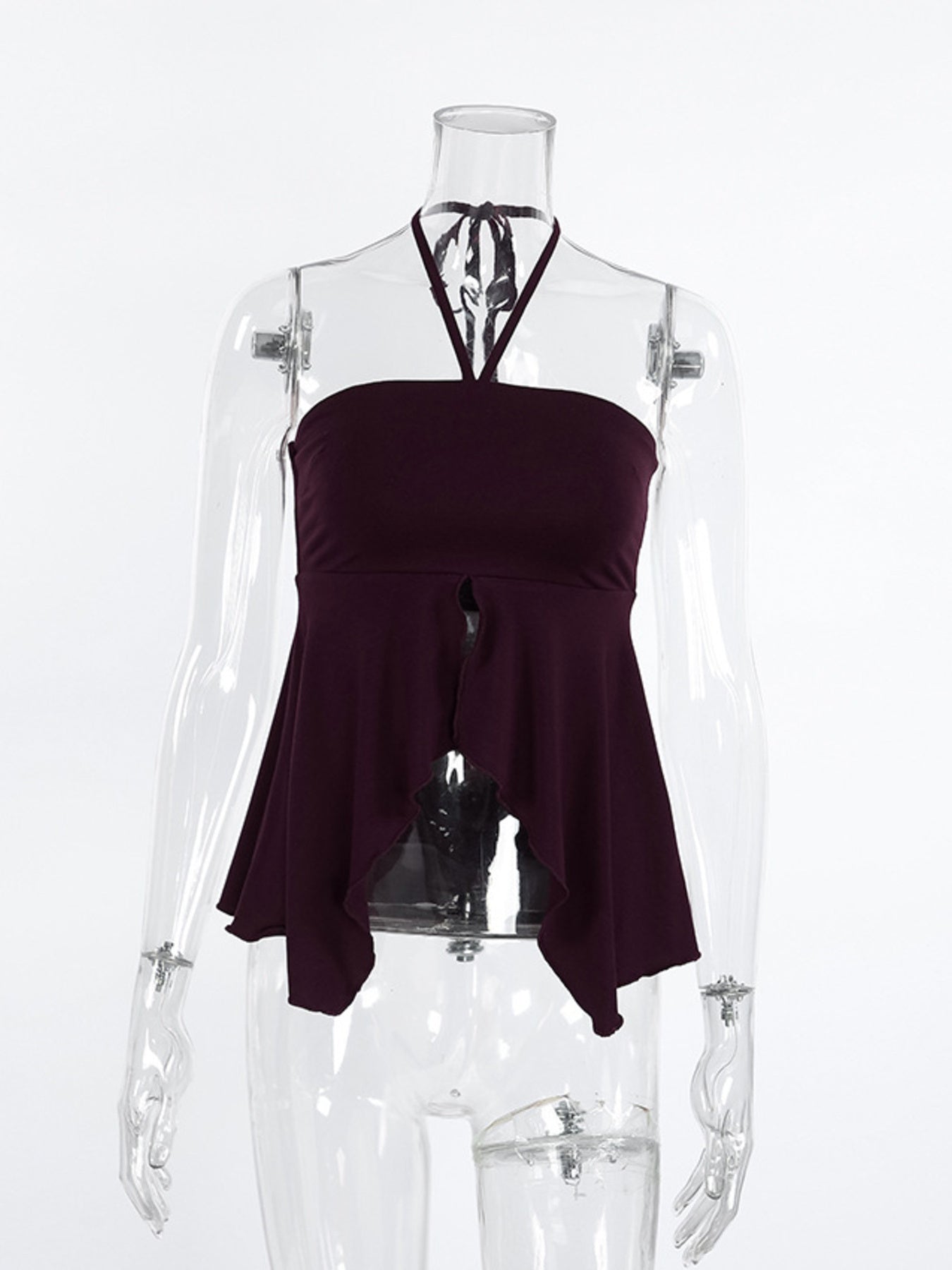 Halter Neck Asymmetrical Hem Cami