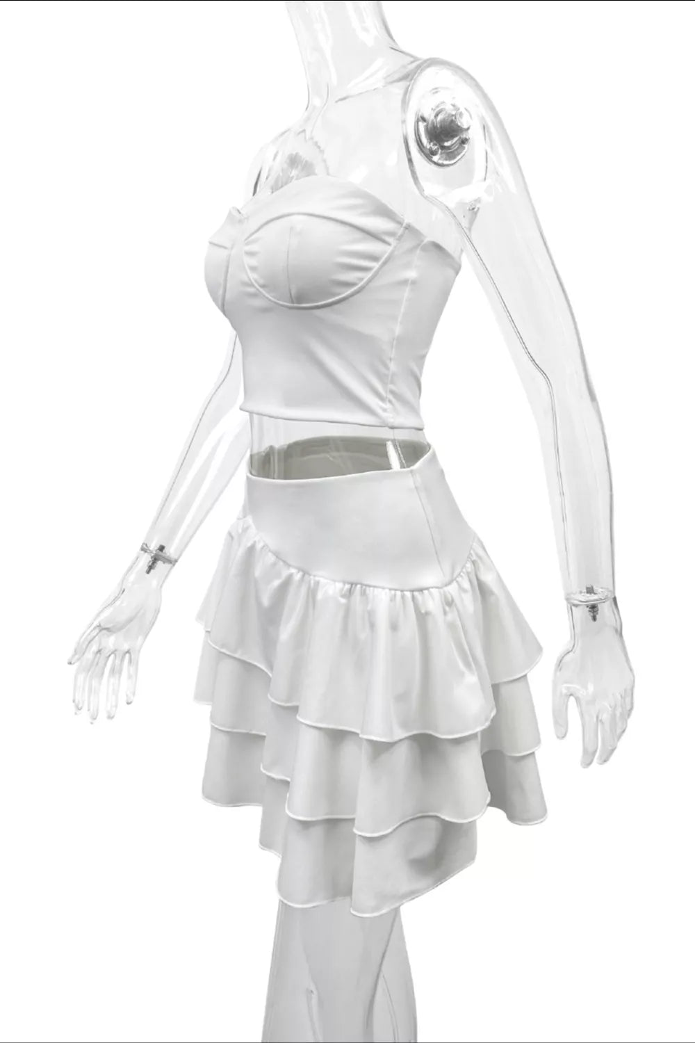 Tube Top and Ruffle Layered Skirt Set