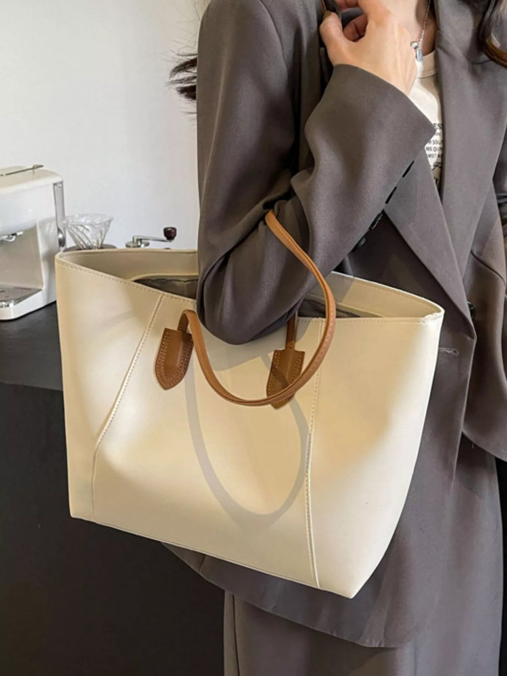 Leather Tote Shoulder Bag