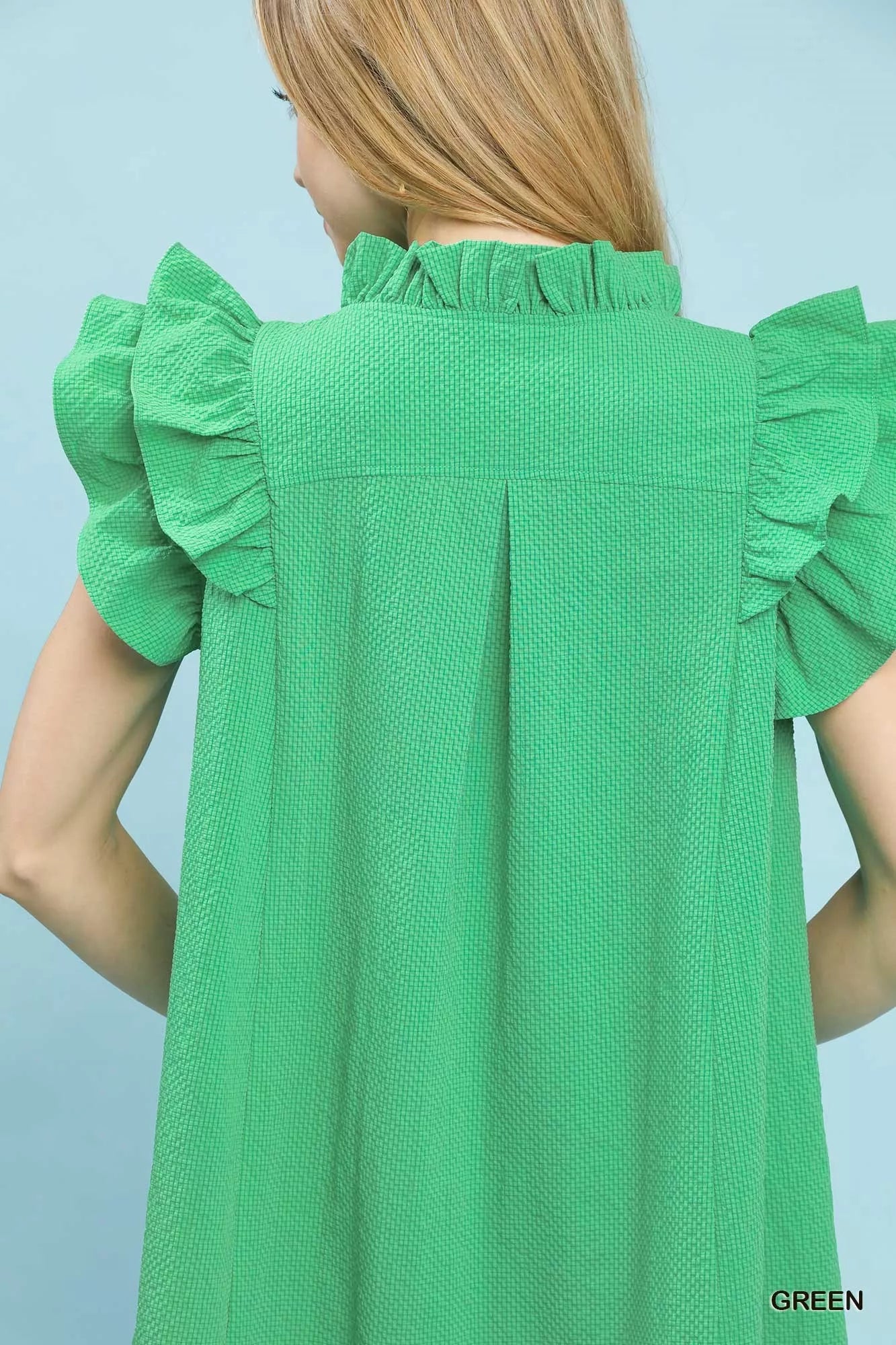 Umgee Seersucker Ruffle Shift Dress
