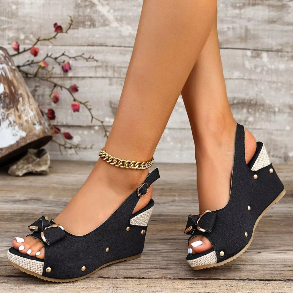 Peep Toe Wedge Sandals