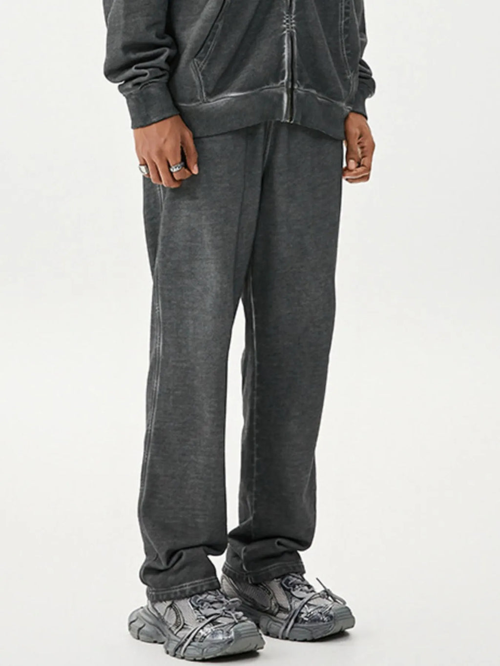 Men's Drawstring Washed Straight Sweatpants