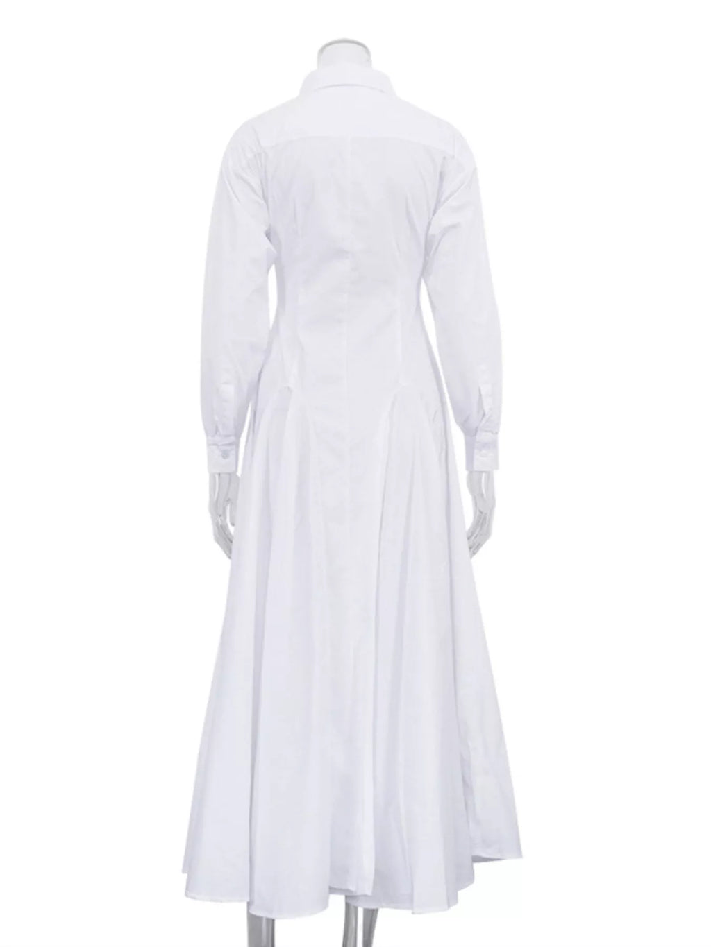 Button Front Long Sleeve Maxi Shirt Dress