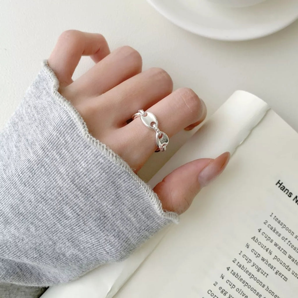 925 Sterling Silver Pig's Snout Ring
