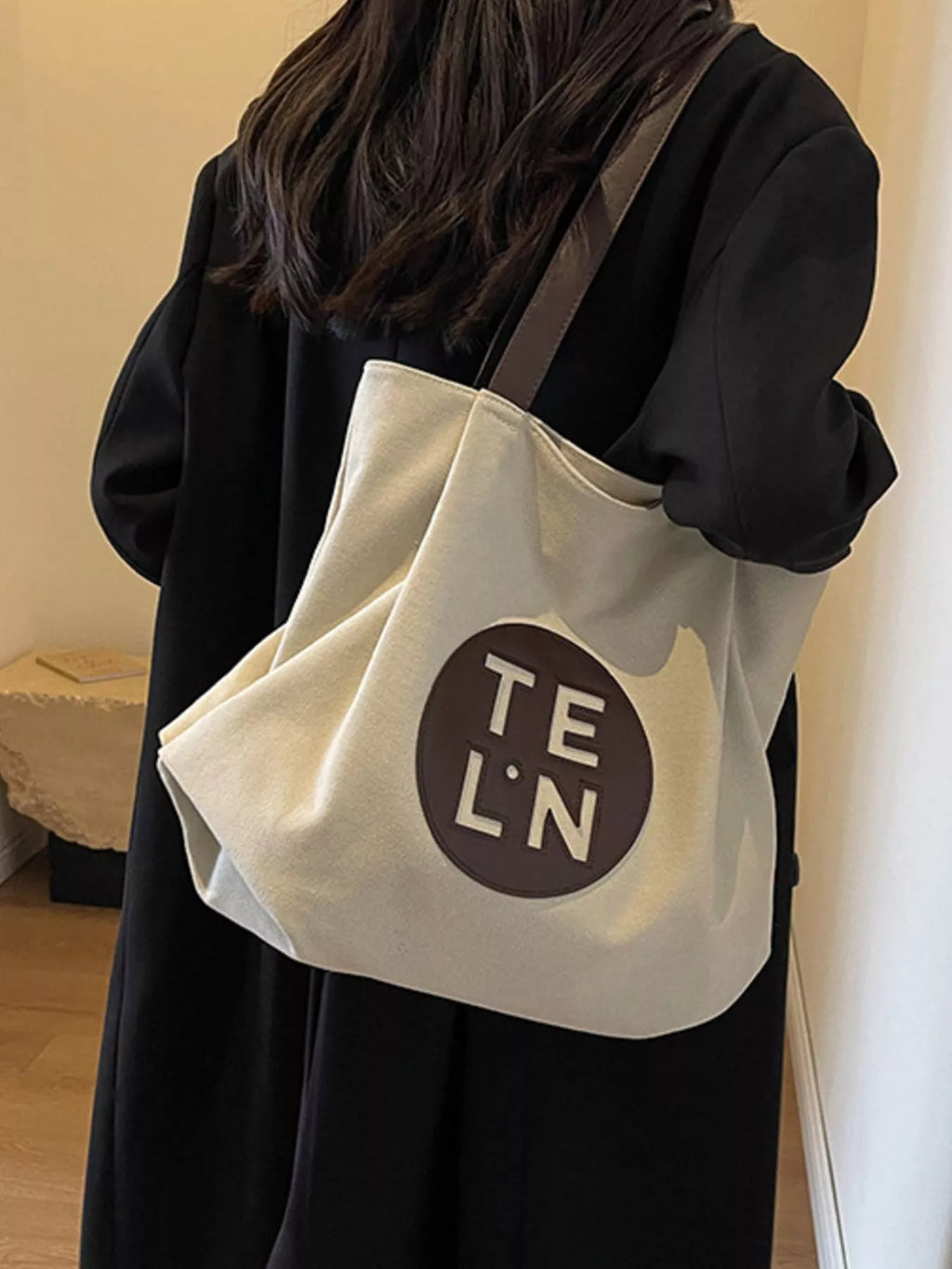 Contrast Canvas Shoulder Bag