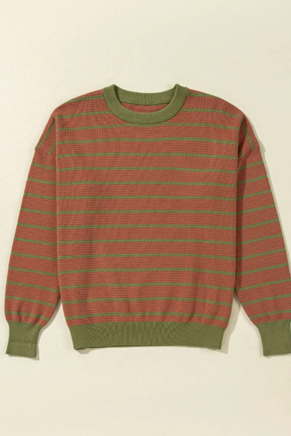 Striped Round Neck Long Sleeve Sweater