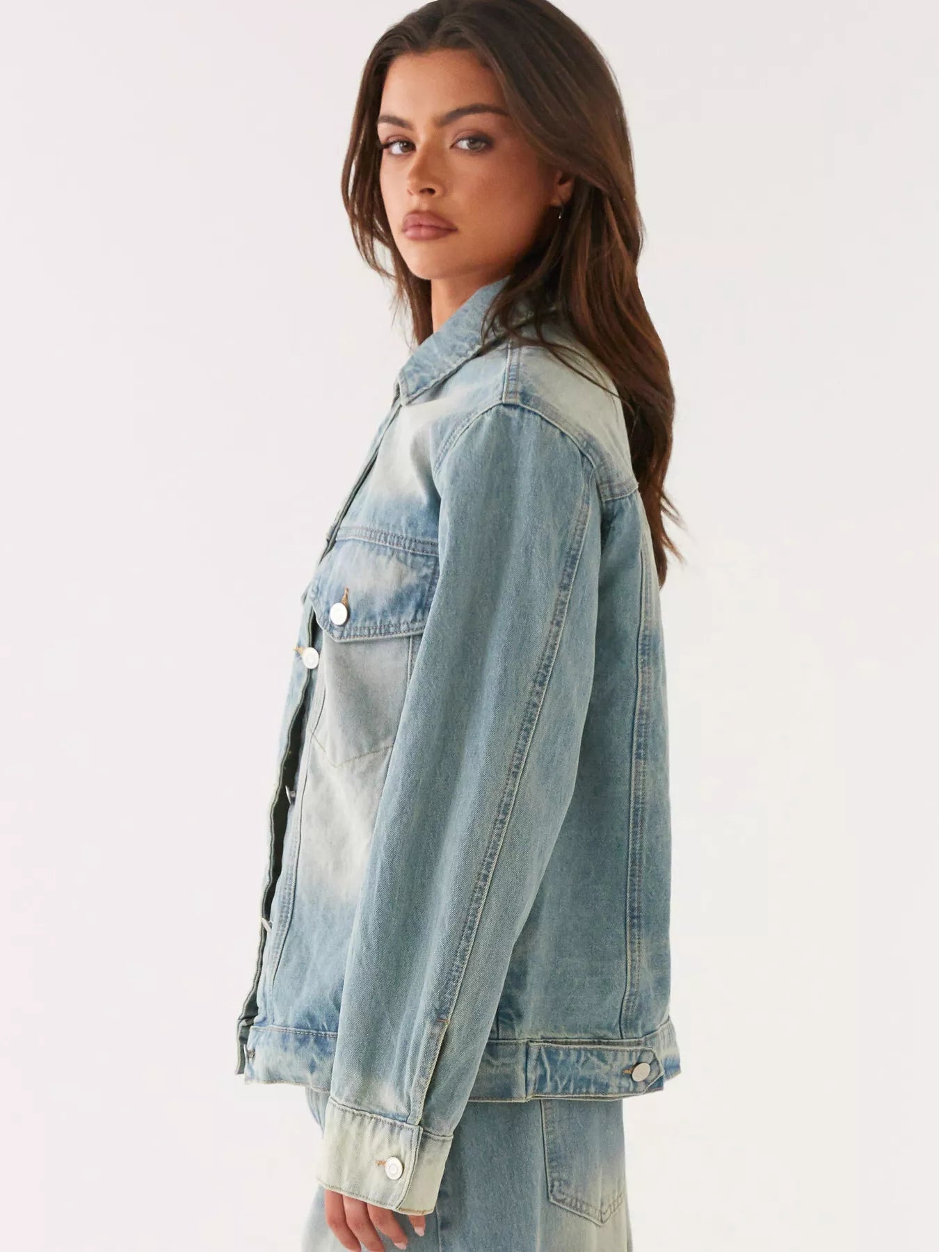 Button Up Denim Jacket and Jeans Set