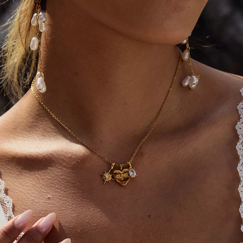 18K Gold-Plated 'Mom' Heart Necklace