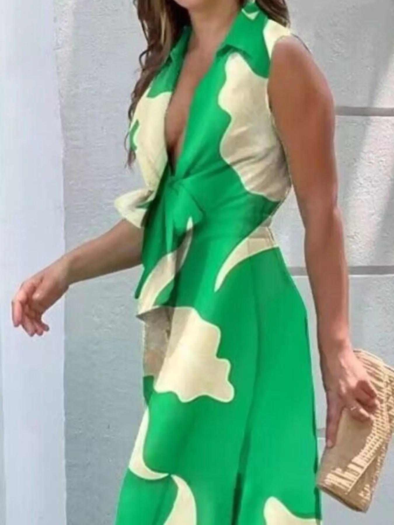 Tie Front Sleeveless Maxi Dress