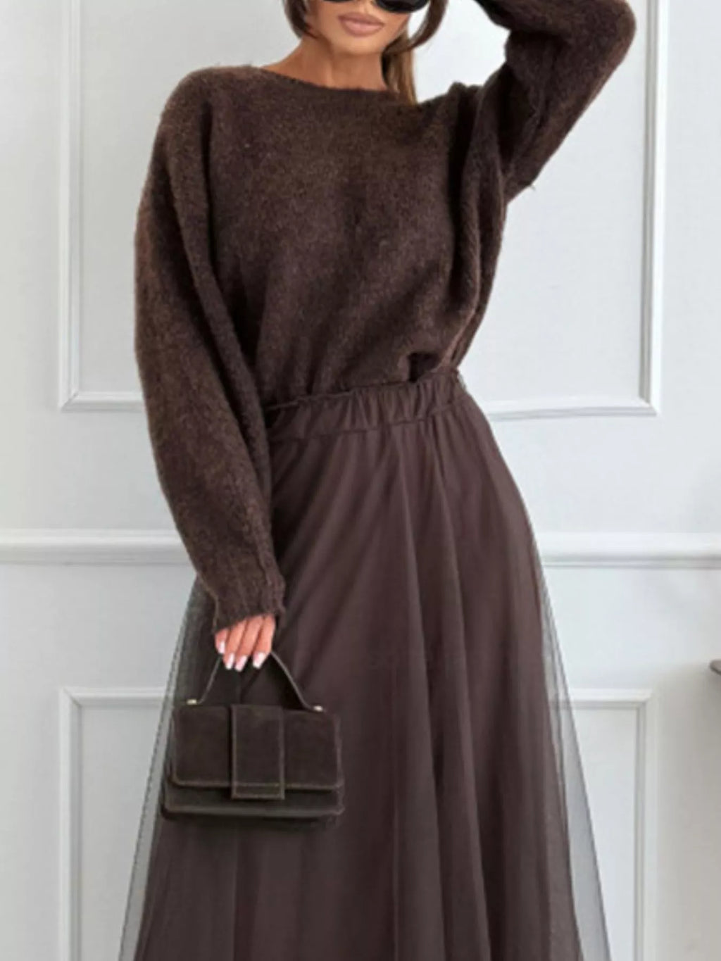 Leopard Bow Dropped Shoulder Sweater