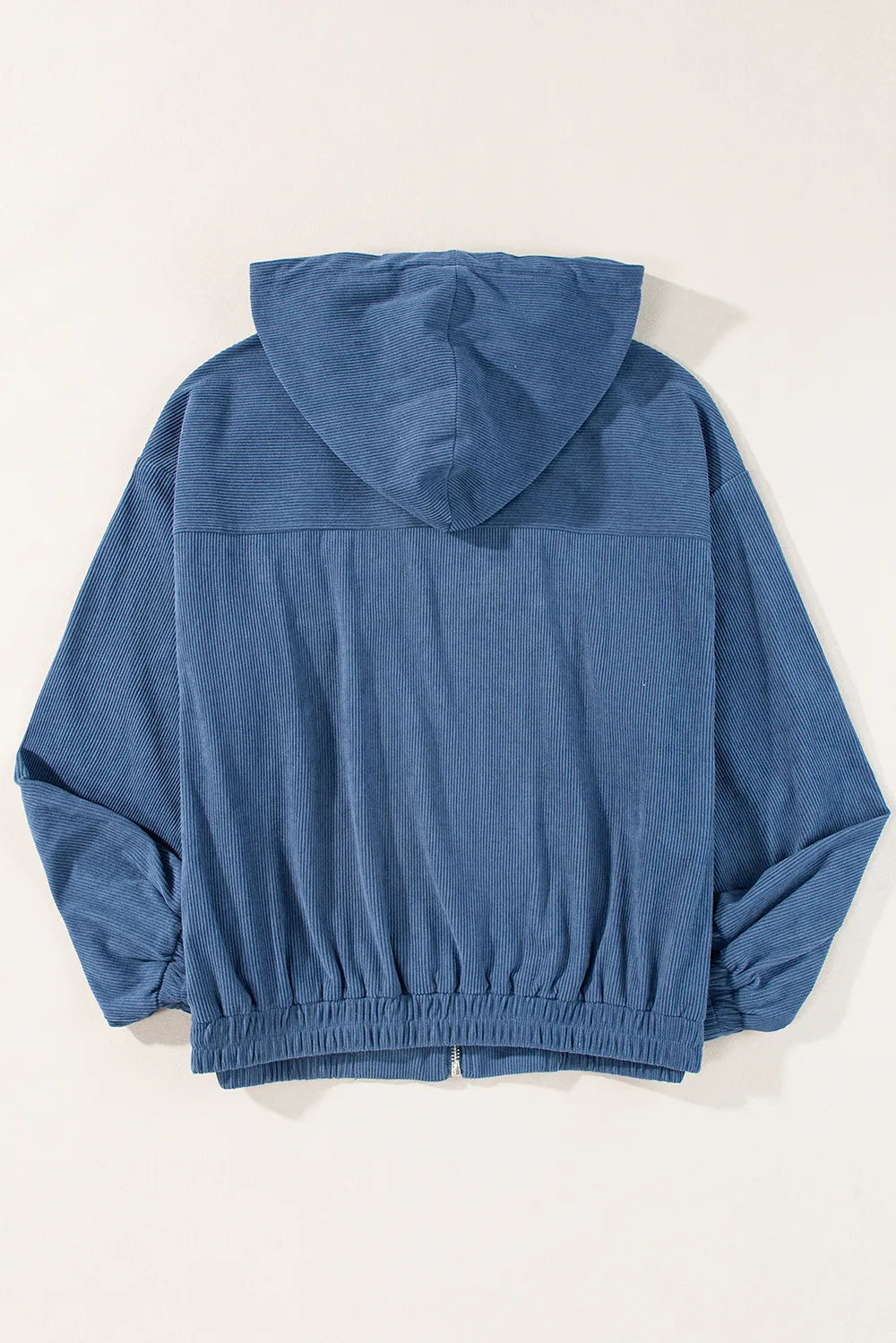 Pocketed Zip Up Long Sleeve Hooded Jacket