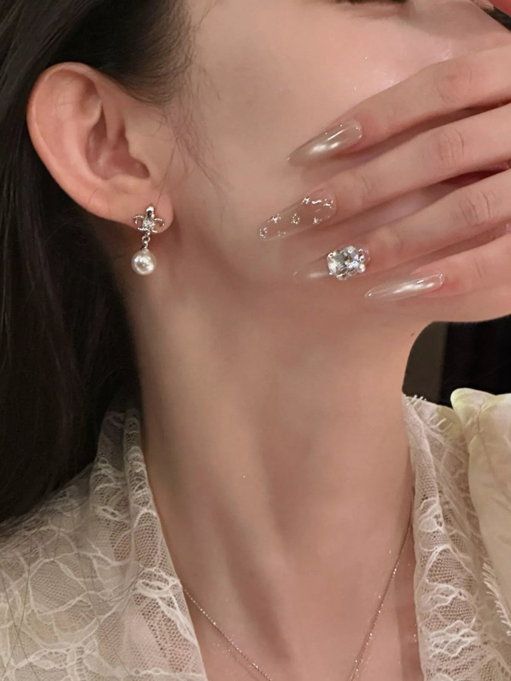 Alloy Pearl Drop Earrings