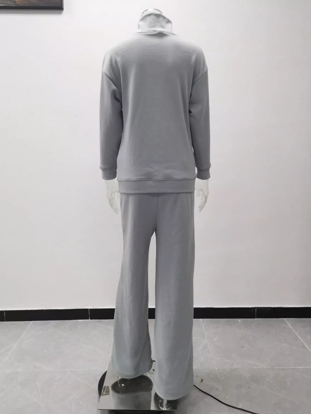 Full Size Turtleneck Long Sleeve Top and Pants Sweater Set Plus Size