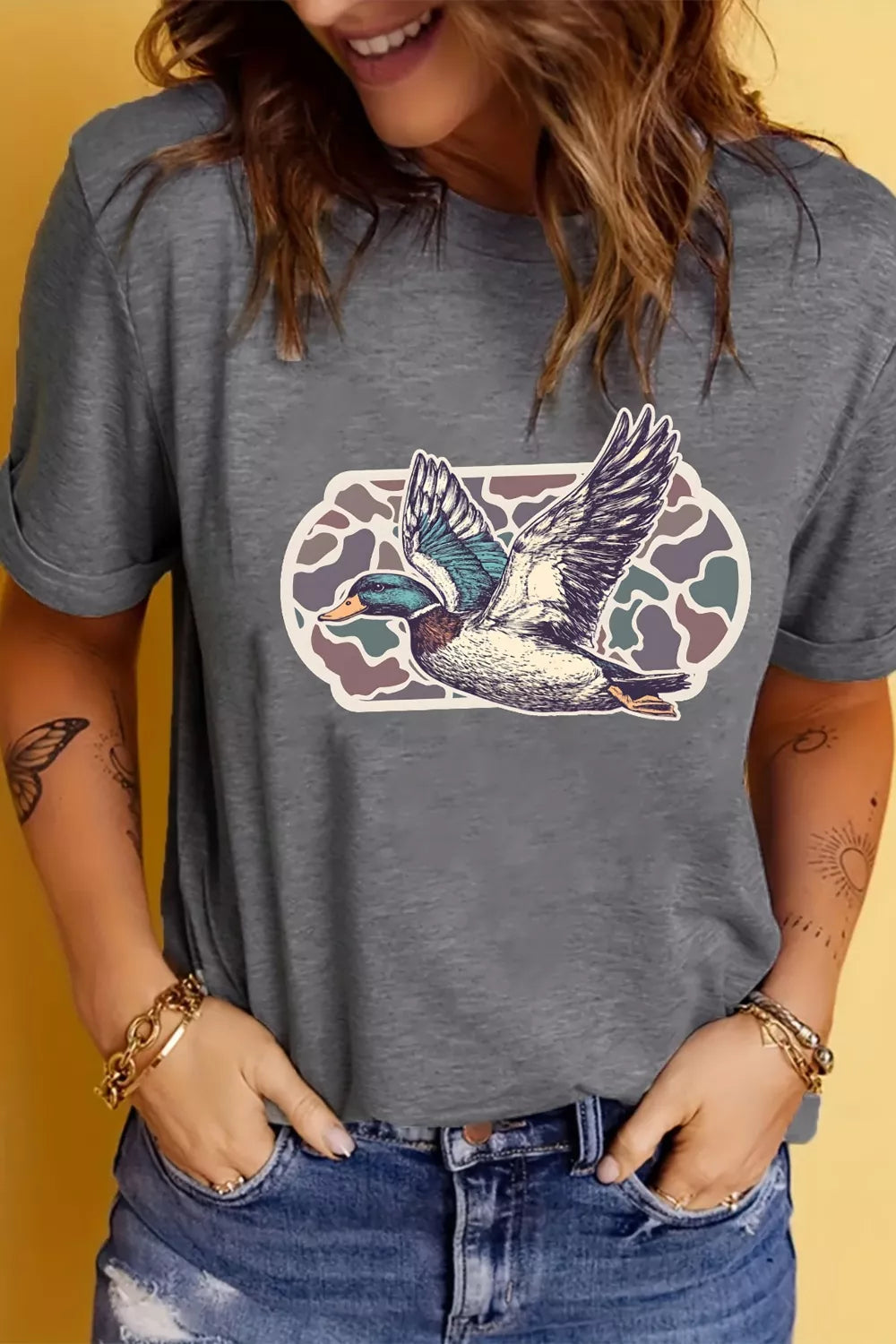 Graphic Round Neck Short Sleeve T-Shirt