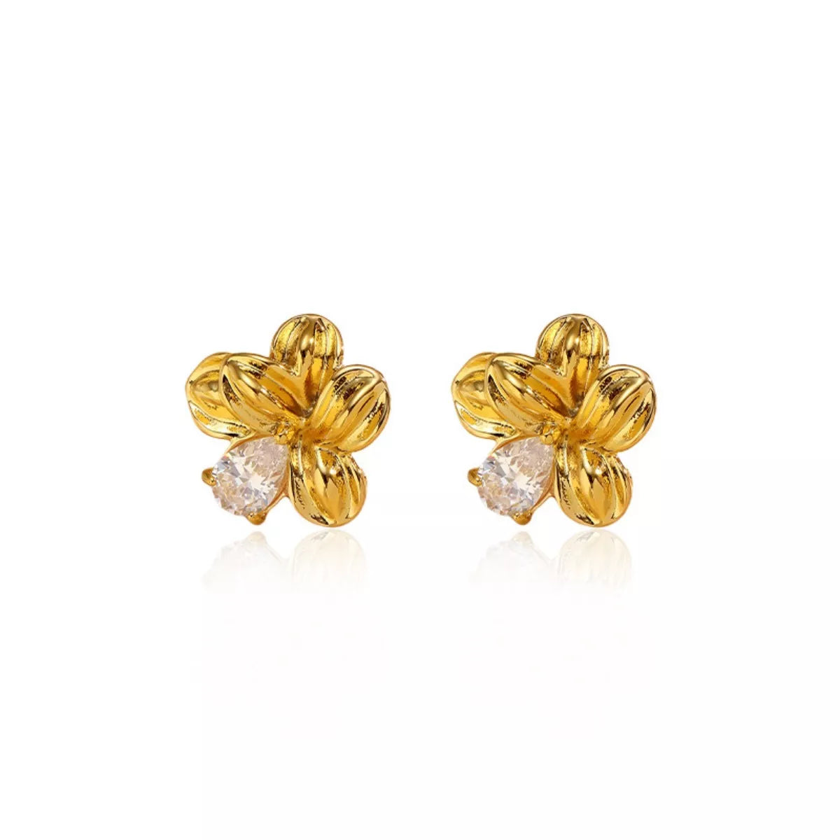18K Gold-Plated Flower Stud Earrings