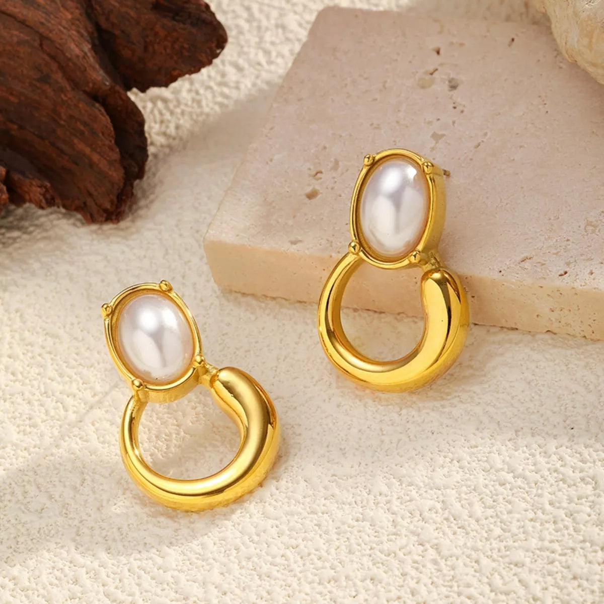 18K Gold-Plated Pearl Earrings