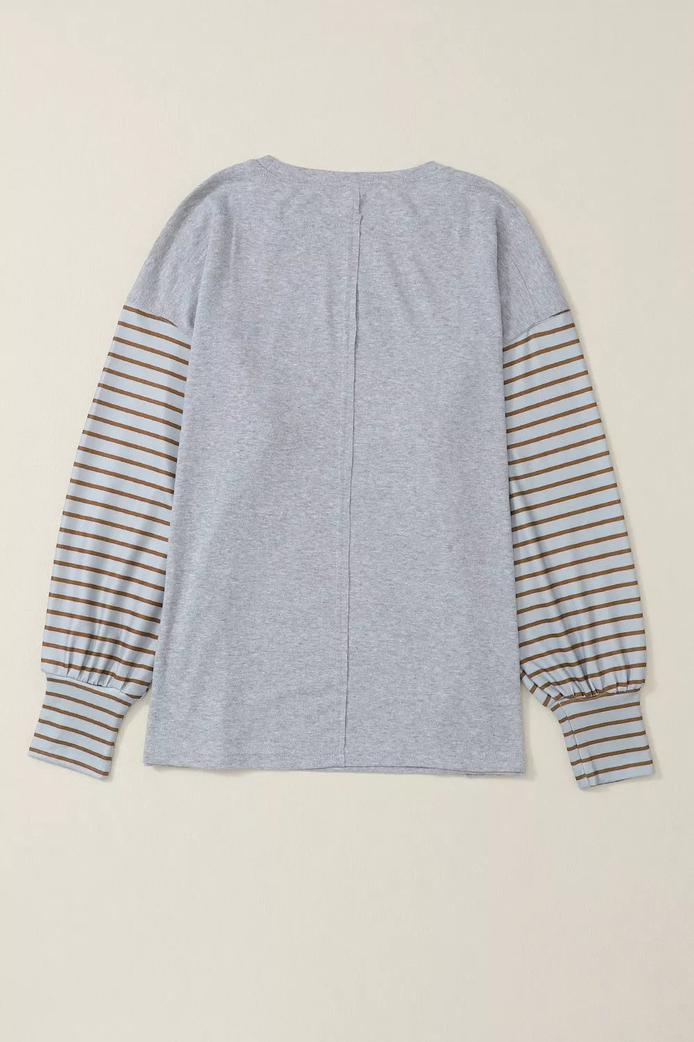 Colorblock Striped Bishop Sleeve Top