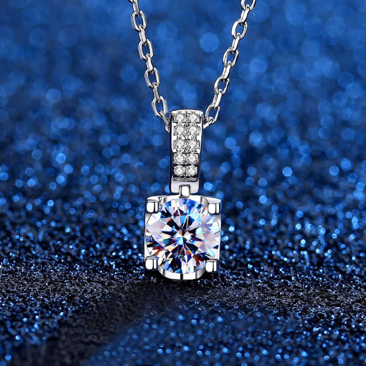 1 Carat Moissanite 925 Sterling Silver Necklace