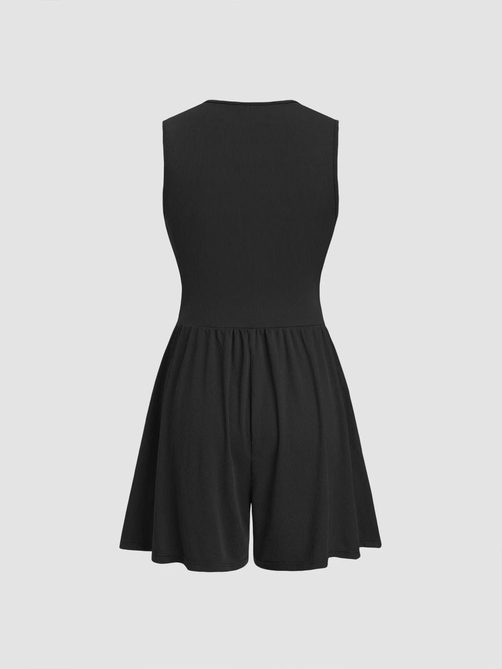 Deep V-Neck Ruched Sleeveless Romper