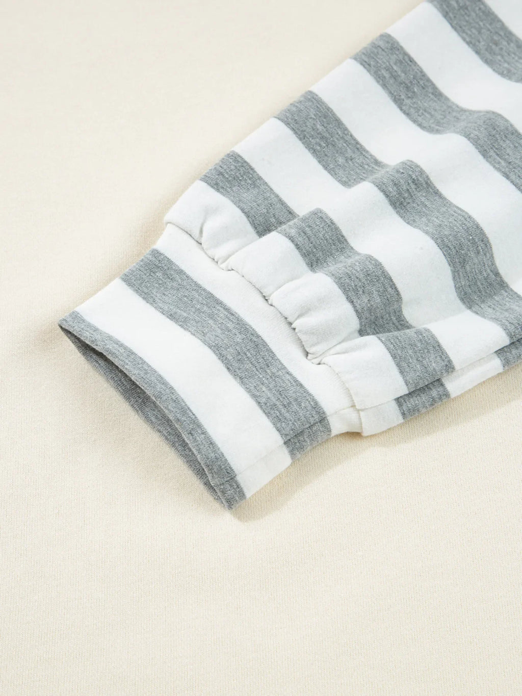 Striped Patchwork Long Sleeve Round Neck Two-in-one Top