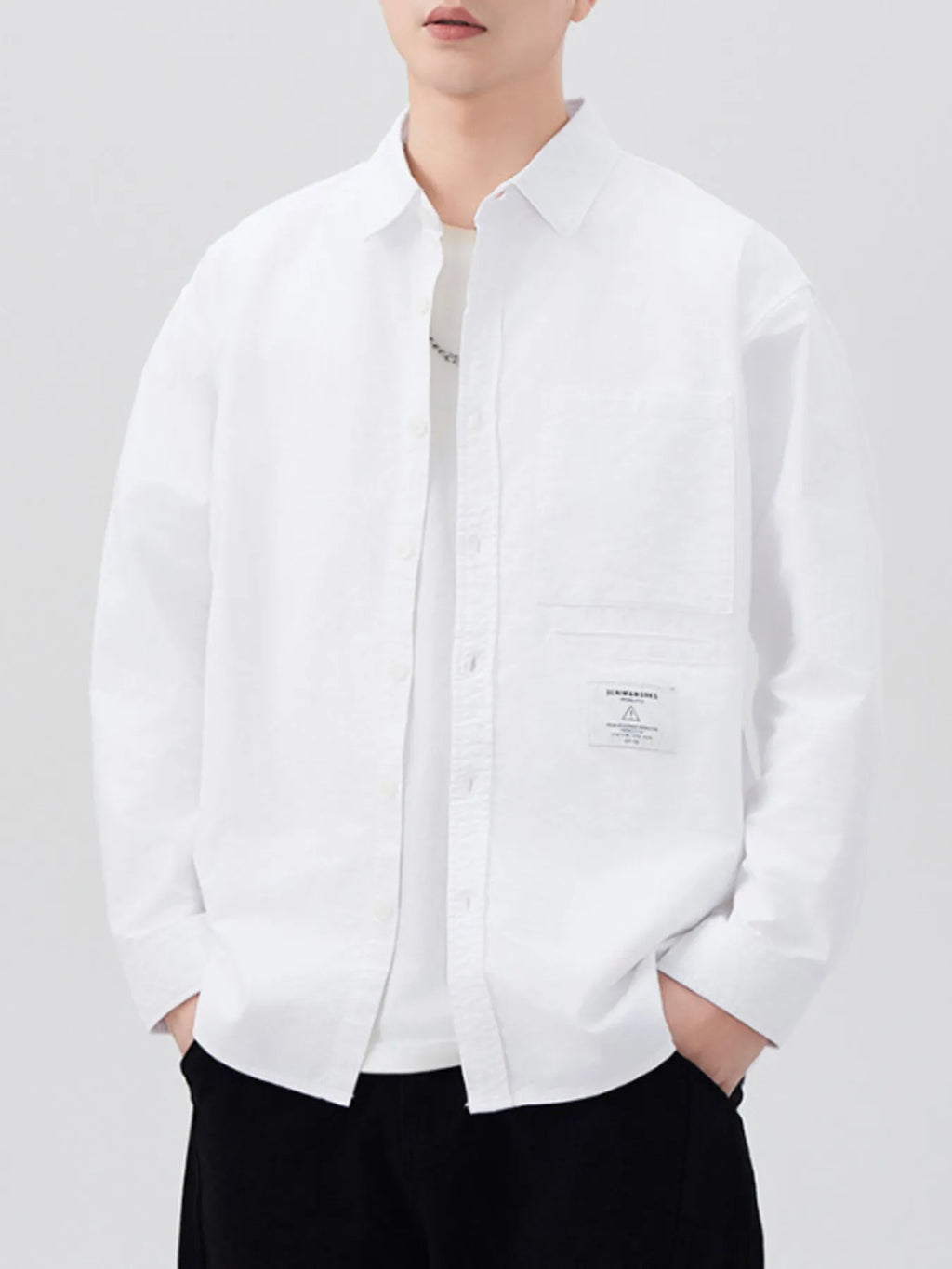 Men's Plus Size Button Up Long Sleeve Shirt