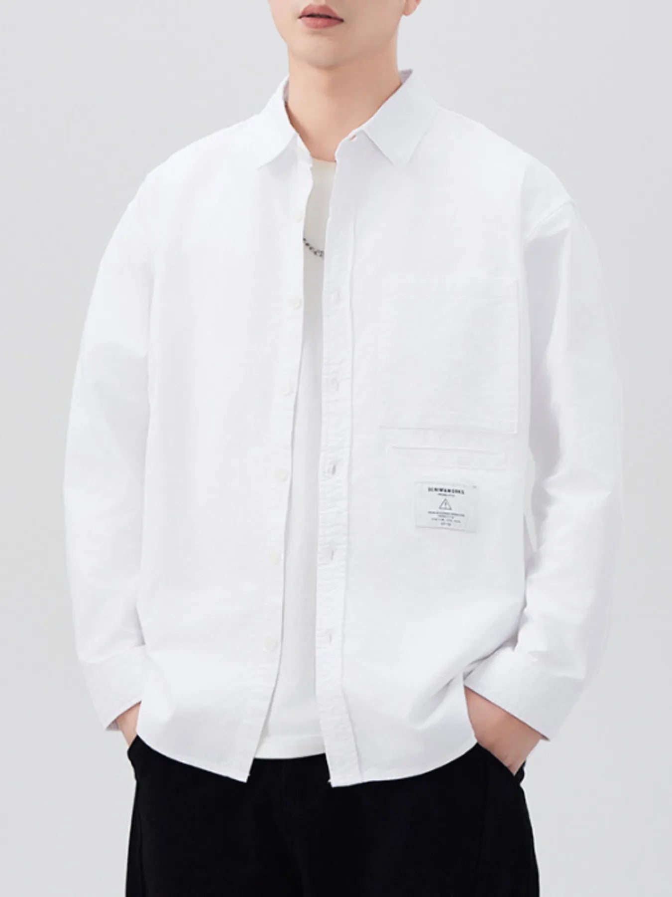 Men's Plus Size Button Up Long Sleeve Shirt