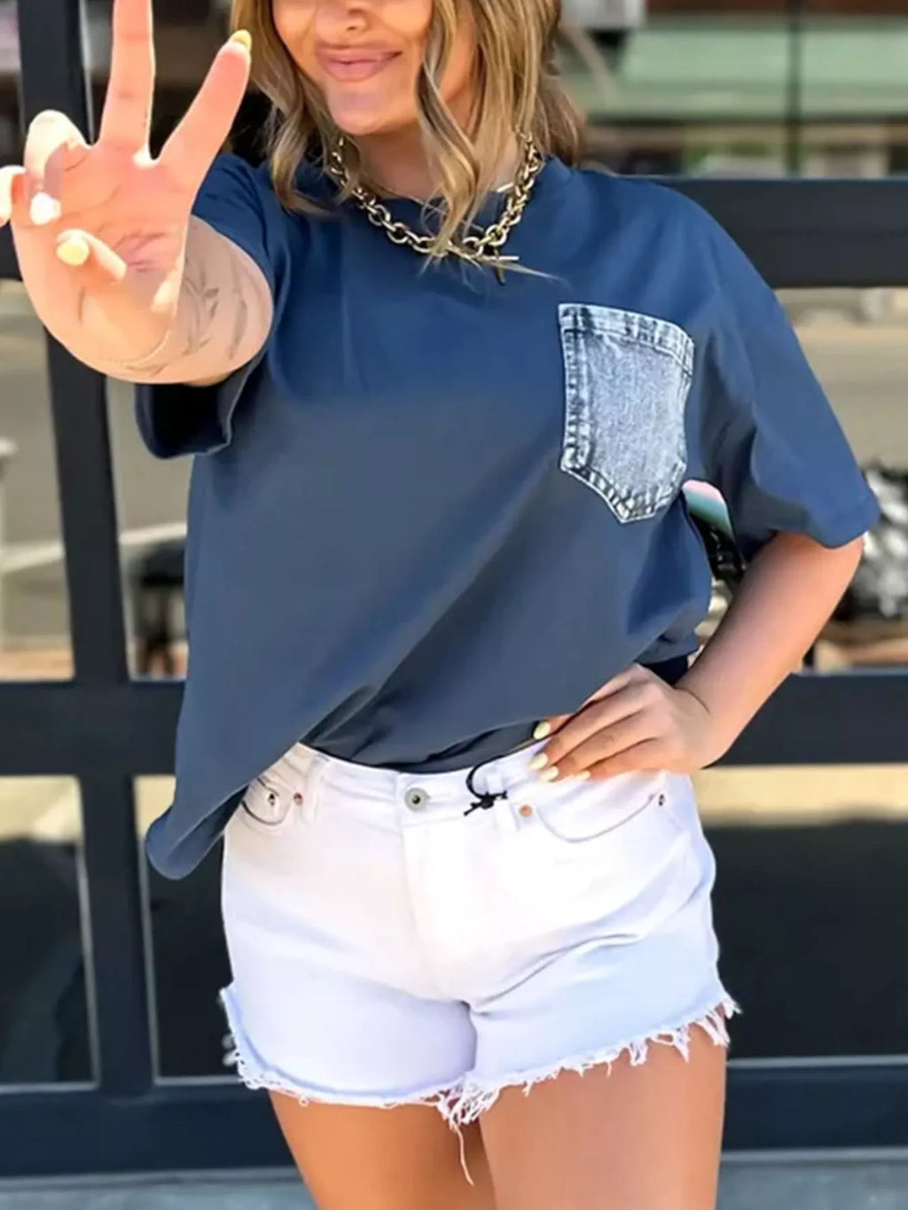 Denim Pocket Relaxed Fit T-Shirt
