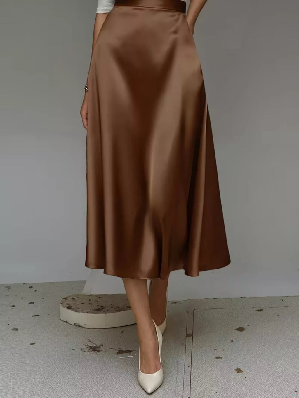 Satin Midi Skirt