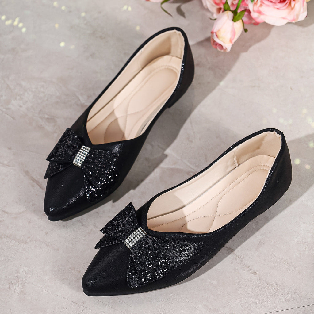 Bow Point Toe Slip-Ons