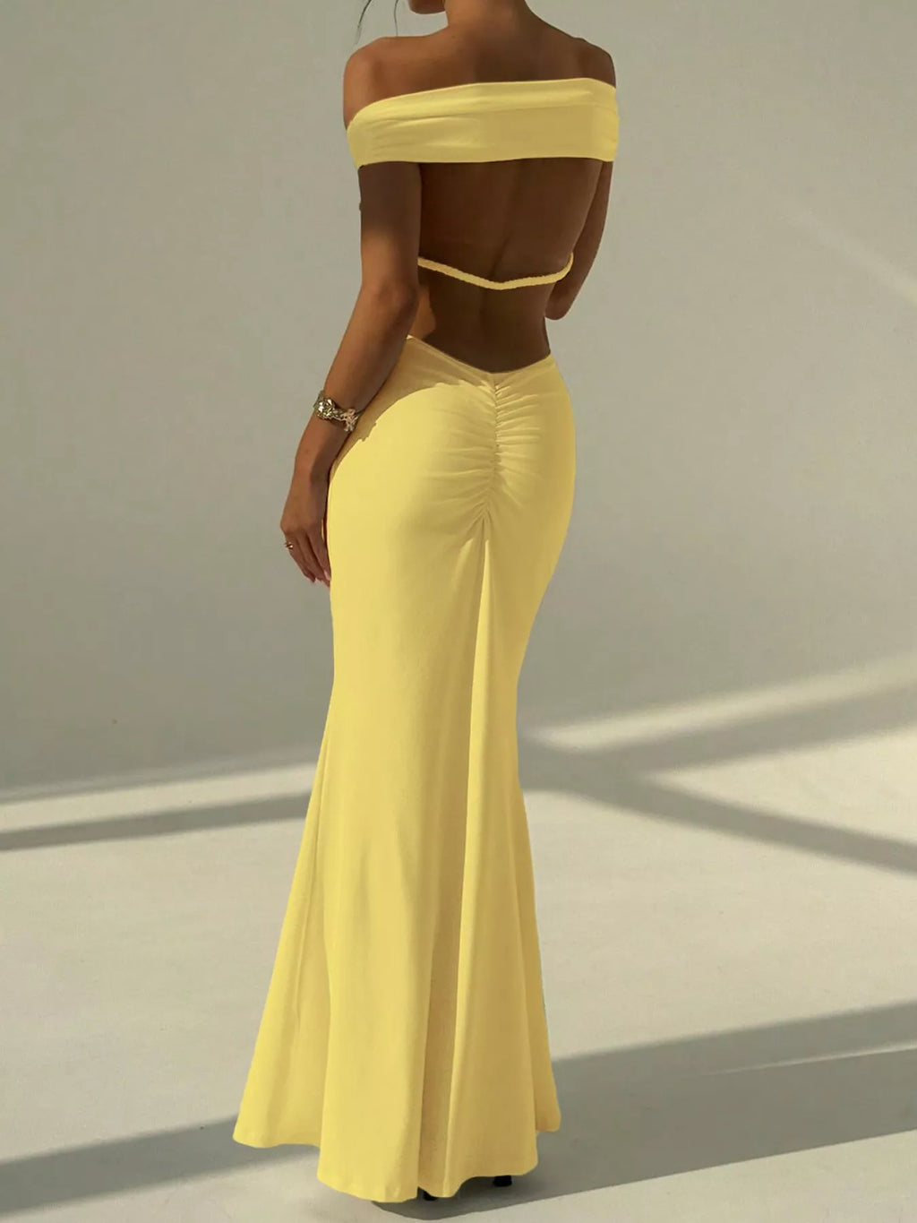 Backless Off-Shoulder Bodycon Mermaid Maxi Dress