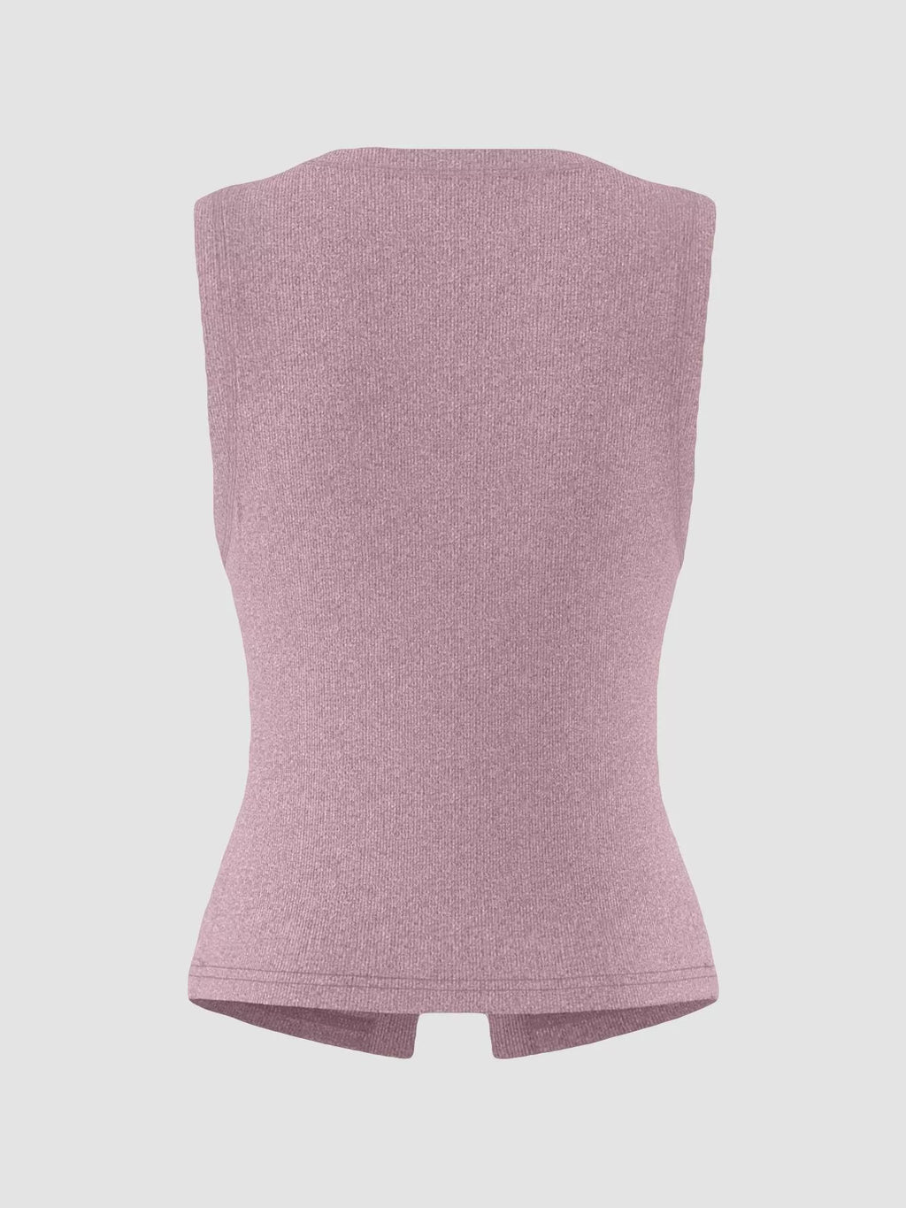Ribbed Button-Front Sleeveless Tank