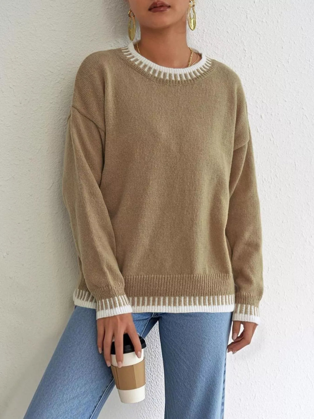 Relaxed Fit Long Sleeve Sweater